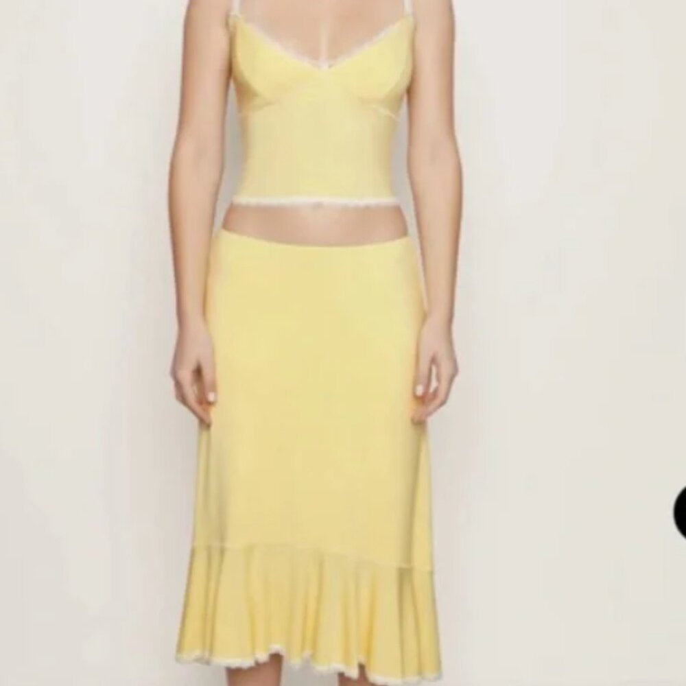 Danielle Guizio Dainty Lace Camisole and Paloma Midi Skirt SET